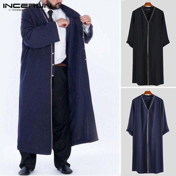 incerun 2019 men trench muslim long cardigan fashion big v-neck long solid color sleeve warm casual loose trench, Tan;black
incerun 2019 men trench muslim long cardigan fashion big v-neck long solid color sleeve warm casual loose trench, Tan;black