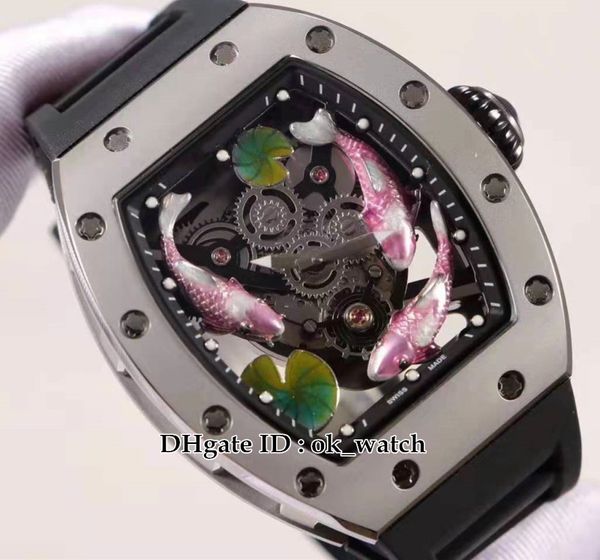 silver case 3d brocade carp totem dial 57-01 miyota automatic mens watch rubber strap new gents sports watches 10 colors, Slivery;brown
silver case 3d brocade carp totem dial 57-01 miyota automatic mens watch rubber strap new gents sports watches 10 colors, Slivery;brown
