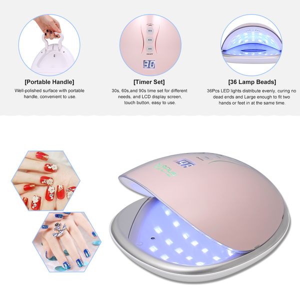 48w gel nail lamp professional uv led dryer curing lamps fingernail & toenail polish light nail art tool
48w gel nail lamp professional uv led dryer curing lamps fingernail & toenail polish light nail art tool