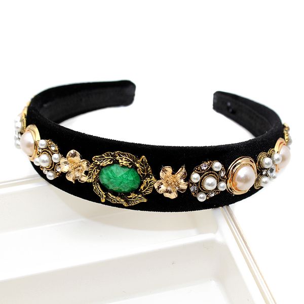 velvet vintage baroque hair jewelry 30mm width green rhinestone hairband crystal and pearls flower headband for women wedding, Golden;white
velvet vintage baroque hair jewelry 30mm width green rhinestone hairband crystal and pearls flower headband for women wedding, Golden;white