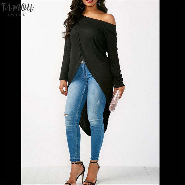 fashion women summer blouse skew neck off one shoulder long sleeve loose blouse casual split shirt asymmetrical blouse 2020, White
fashion women summer blouse skew neck off one shoulder long sleeve loose blouse casual split shirt asymmetrical blouse 2020, White