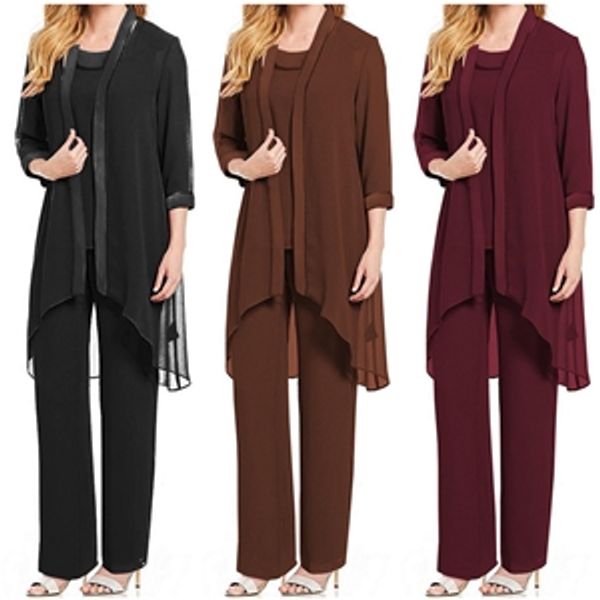 women's draped chiffon mother of the bride dress pants suit long sleeves with jacket outfit for wedding groom, Black;red
women's draped chiffon mother of the bride dress pants suit long sleeves with jacket outfit for wedding groom, Black;red