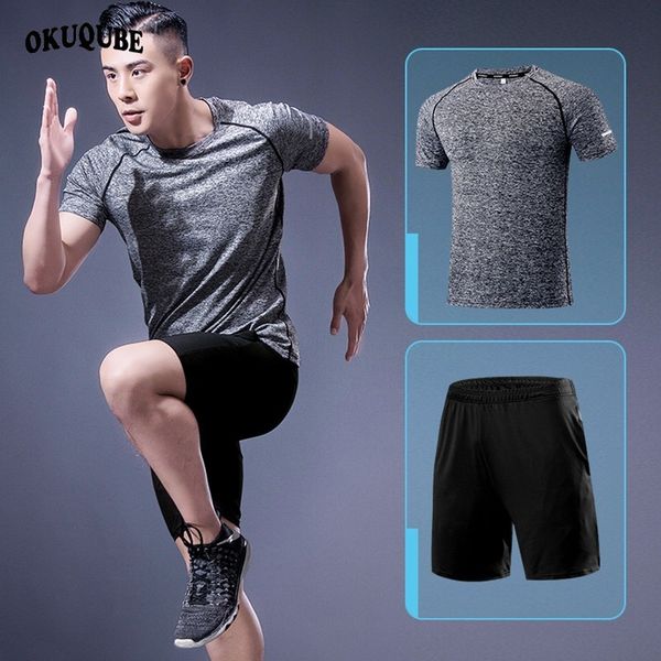 men sportswear two pieces polyester tracksuit man breathable quick dry gym clothing elastic jogging fitness running clothes set, Black;blue
men sportswear two pieces polyester tracksuit man breathable quick dry gym clothing elastic jogging fitness running clothes set, Black;blue