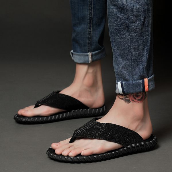 new flip flops men slippers summer anti-skid outdoor shoes male casual beach sandals genuine leather slipper, Black
new flip flops men slippers summer anti-skid outdoor shoes male casual beach sandals genuine leather slipper, Black