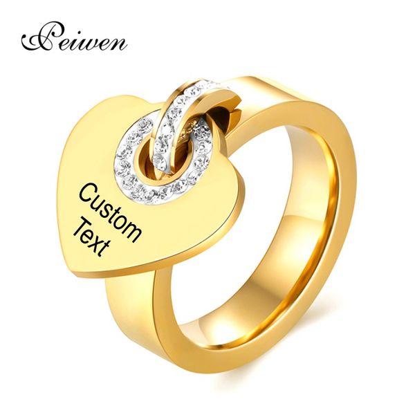 personalized custom ring stainless steel zircon love heart rings for women men engrave name date couple ring wedding bands, Golden;silver
personalized custom ring stainless steel zircon love heart rings for women men engrave name date couple ring wedding bands, Golden;silver