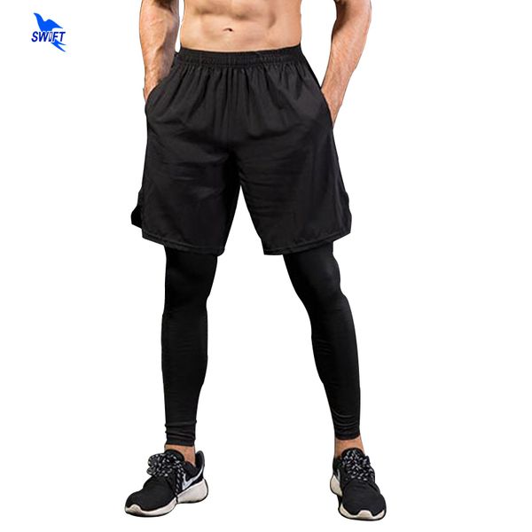 running pants men's fake 2 in 1 shorts + quick dry compression tights training fitness cycling pockets sports leggings, Black;blue
running pants men's fake 2 in 1 shorts + quick dry compression tights training fitness cycling pockets sports leggings, Black;blue