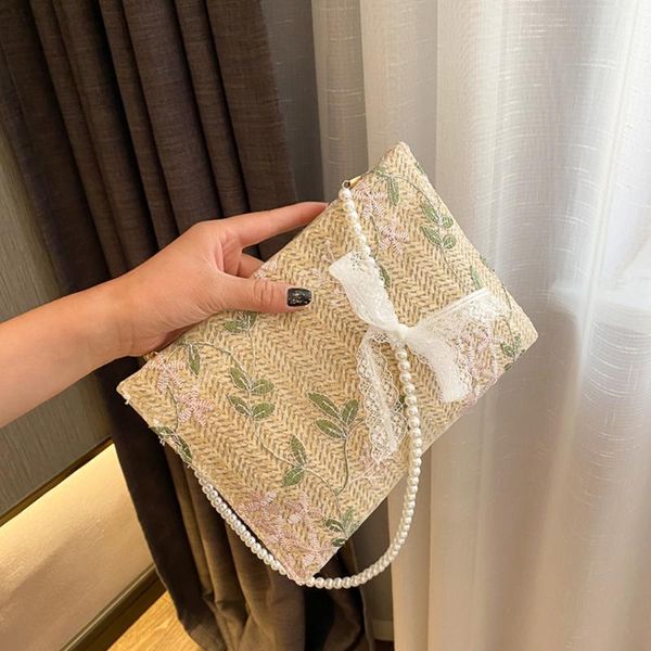 creative design straw woven handbag women classic texture chic lace flower shoulder bags pearl portable holiday totes
creative design straw woven handbag women classic texture chic lace flower shoulder bags pearl portable holiday totes