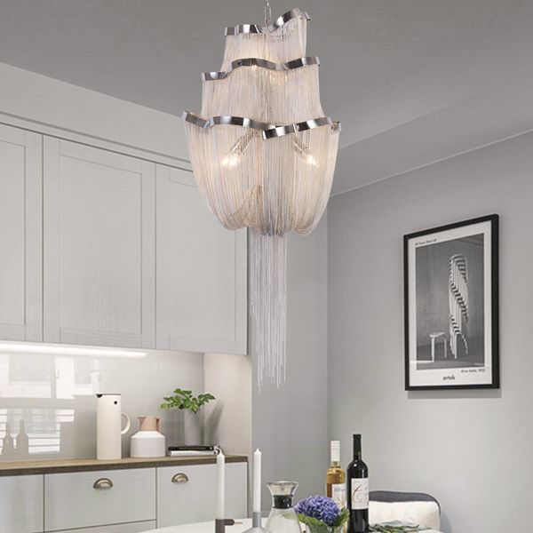 new arrival modern s gold/silver chandelier light italian tassel aluminum chain pendant light hanging lamp for living room foyer home decor
new arrival modern s gold/silver chandelier light italian tassel aluminum chain pendant light hanging lamp for living room foyer home decor