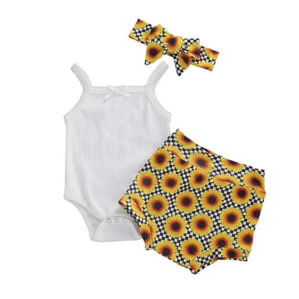 newborn infant baby girls clothes sets white ruffles sleeve romper sunflower shorts headband 0-18m
newborn infant baby girls clothes sets white ruffles sleeve romper sunflower shorts headband 0-18m