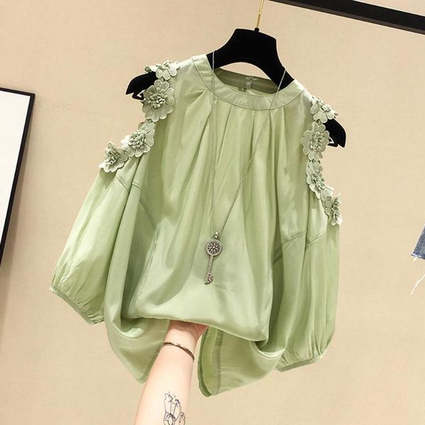 women's blouses & shirts appliques splice shirt women chiffon o-neck strapless half sleeve cold shoulder loose blouse feminine vetemen, White
women's blouses & shirts appliques splice shirt women chiffon o-neck strapless half sleeve cold shoulder loose blouse feminine vetemen, White