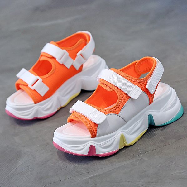 women chunky sandals designers sports platform sandal 6cm high wedges casual shoes woman white green pink 2020 summer, Black
women chunky sandals designers sports platform sandal 6cm high wedges casual shoes woman white green pink 2020 summer, Black