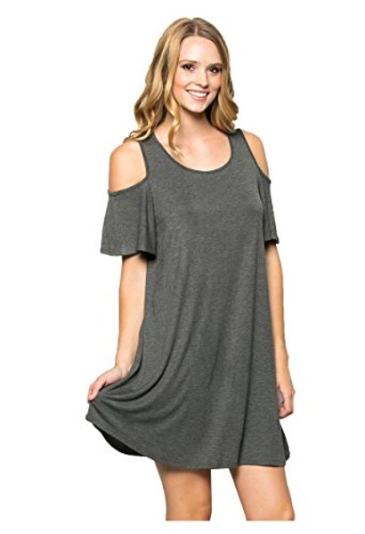 my space clothing women's cold shoulder jersey swing dress (small- plus size, Black;gray
my space clothing women's cold shoulder jersey swing dress (small- plus size, Black;gray