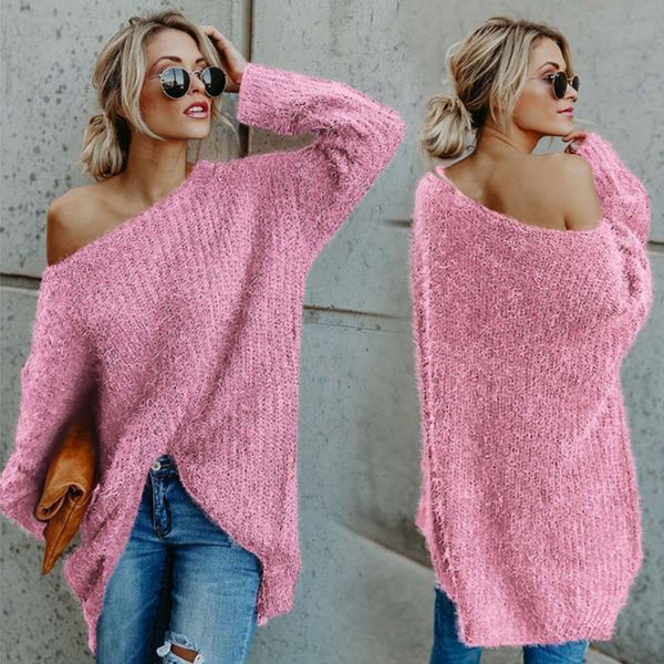 women autumn winter one shoulder sweater plus size loose fit plush pullover sweater, White;black
women autumn winter one shoulder sweater plus size loose fit plush pullover sweater, White;black