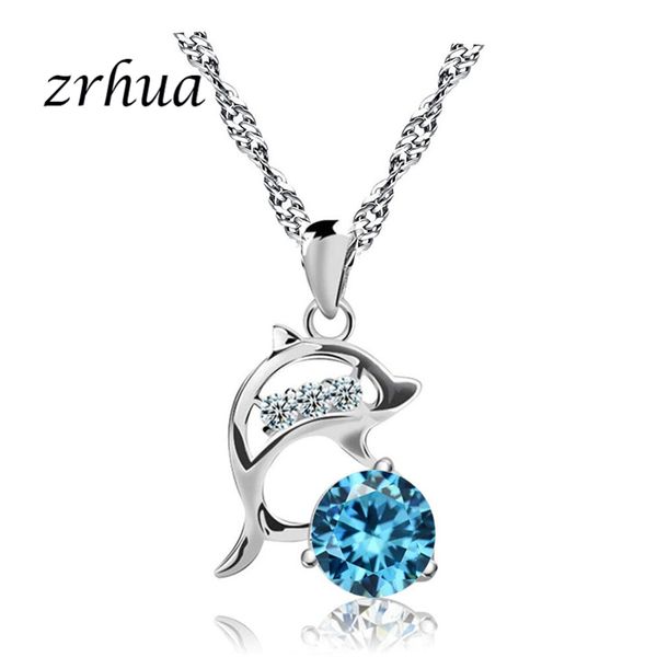 zrhua fashion dolphin pendant necklace charm 925 sterling silver chain necklace clear zircon girls lucky jewelry for women gift
zrhua fashion dolphin pendant necklace charm 925 sterling silver chain necklace clear zircon girls lucky jewelry for women gift