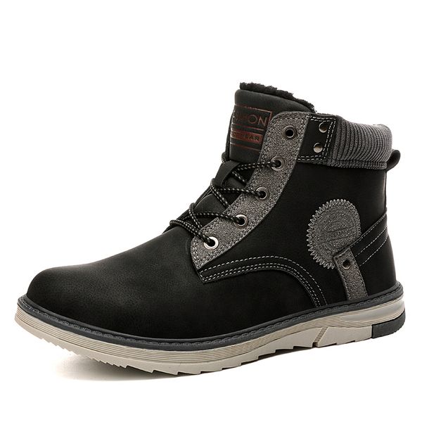 winter men plush sneaker boots snow waterproof warm ankle boots leather outdoor walking hiking shoes brown men safety work shoes, Black
winter men plush sneaker boots snow waterproof warm ankle boots leather outdoor walking hiking shoes brown men safety work shoes, Black