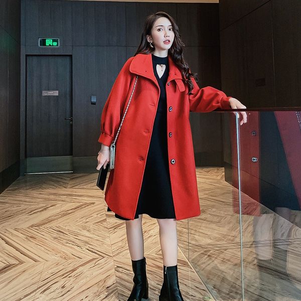 autumn winter new korean fashion overcoat women leisure blends coats jacket womens long elegant jackets red blend wool coat, Black
autumn winter new korean fashion overcoat women leisure blends coats jacket womens long elegant jackets red blend wool coat, Black