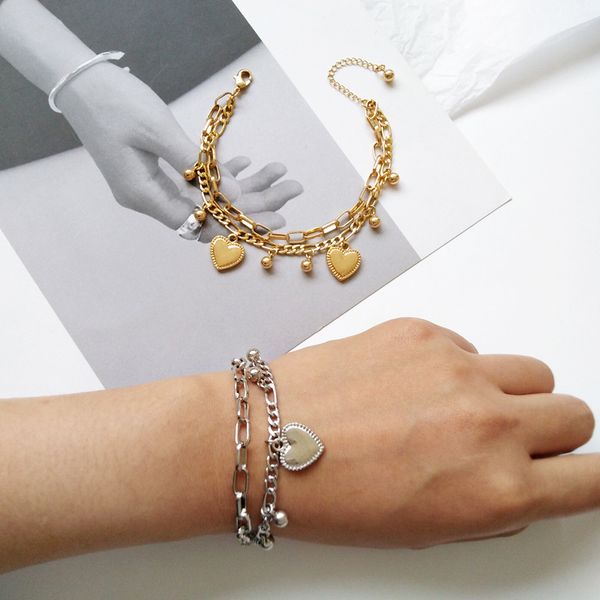 hip hop heart shaped layered bracelet trend street shooting accessories cool female disco streetwear jewerly, Black
hip hop heart shaped layered bracelet trend street shooting accessories cool female disco streetwear jewerly, Black