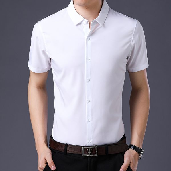 men white shirt 2020 summer business dress casual mens short sleeve striped shirts fashion camisa man social plaid vintage shirt, White;black
men white shirt 2020 summer business dress casual mens short sleeve striped shirts fashion camisa man social plaid vintage shirt, White;black