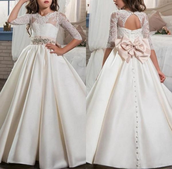 lovely pink bow sash lace flower girl dresses jewel neck half sleeve pageant dress kids formal wear custom made, White;blue
lovely pink bow sash lace flower girl dresses jewel neck half sleeve pageant dress kids formal wear custom made, White;blue