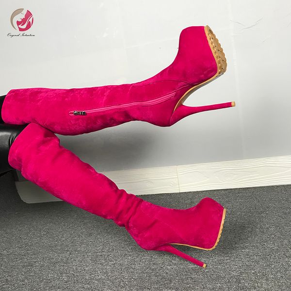 original intention super new high platform fushia knee high boots woman thin heels elegant lady fashion party shoes, Black
original intention super new high platform fushia knee high boots woman thin heels elegant lady fashion party shoes, Black