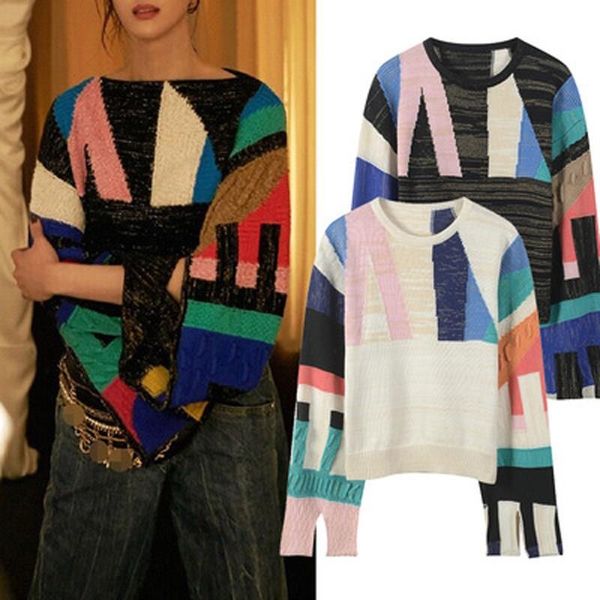 casual women o-neck loose sweaters long sleeve patchwork pullovers split plus size sweaters, White;black
casual women o-neck loose sweaters long sleeve patchwork pullovers split plus size sweaters, White;black