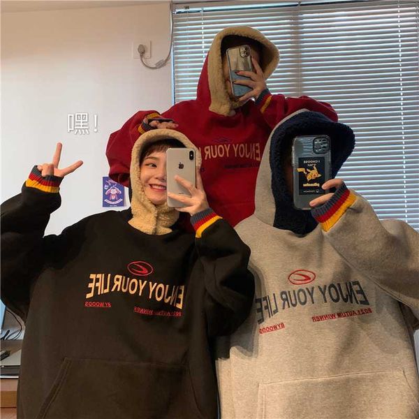 hoodies women patchwork plus velvet thick loose harajuku korean style all-match womens pullover chic letter rainbow bf ulzzang, Black
hoodies women patchwork plus velvet thick loose harajuku korean style all-match womens pullover chic letter rainbow bf ulzzang, Black