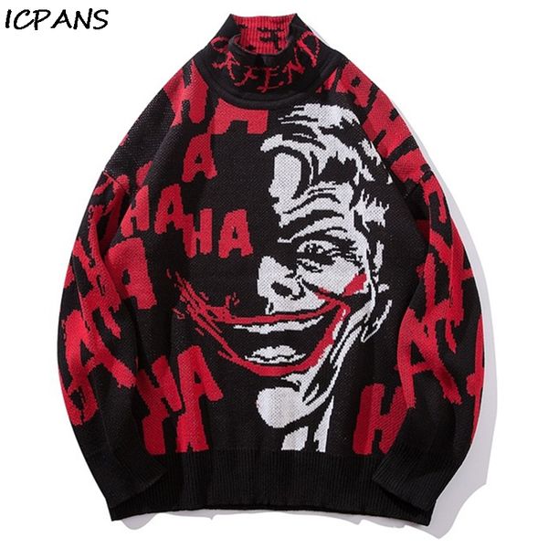 icpans 2019 mens skull sweater streetwear pullover clown o-neck long sleeve fashion hip hop men autumn sweaters loose, White;black
icpans 2019 mens skull sweater streetwear pullover clown o-neck long sleeve fashion hip hop men autumn sweaters loose, White;black