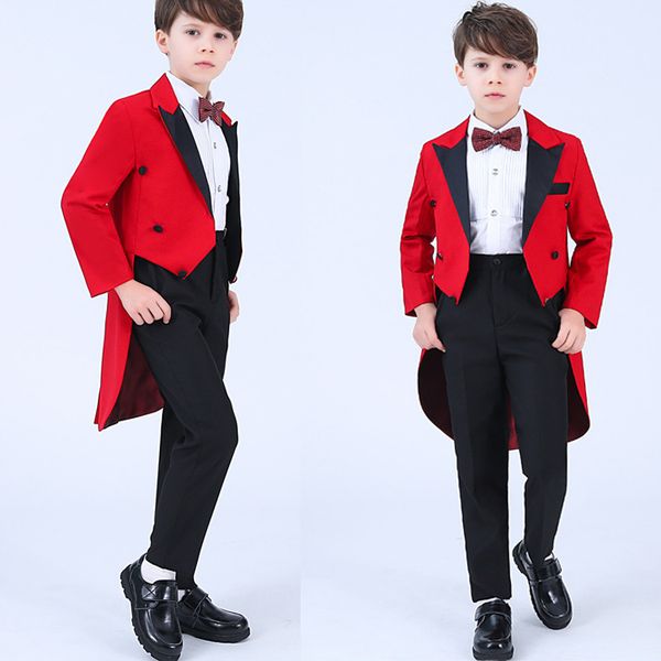 2019 boy' formal wear wedding suits red peaked lapel tailcoat handsome black prom party pants suits (jacket+pants+bow+shirt
2019 boy' formal wear wedding suits red peaked lapel tailcoat handsome black prom party pants suits (jacket+pants+bow+shirt