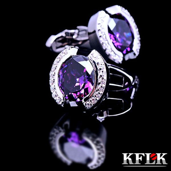 2018 kflk luxury designer shirt cufflinks for mens brand cuff buttons purple crystal cuff links abotoaduras jewelry, Silver;golden
2018 kflk luxury designer shirt cufflinks for mens brand cuff buttons purple crystal cuff links abotoaduras jewelry, Silver;golden
