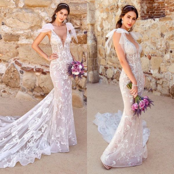 floral mermaid wedding dresses v neck sleeveless appliqued lace beaded court train bridal gown backless custom made tulle wedding gown, White
floral mermaid wedding dresses v neck sleeveless appliqued lace beaded court train bridal gown backless custom made tulle wedding gown, White