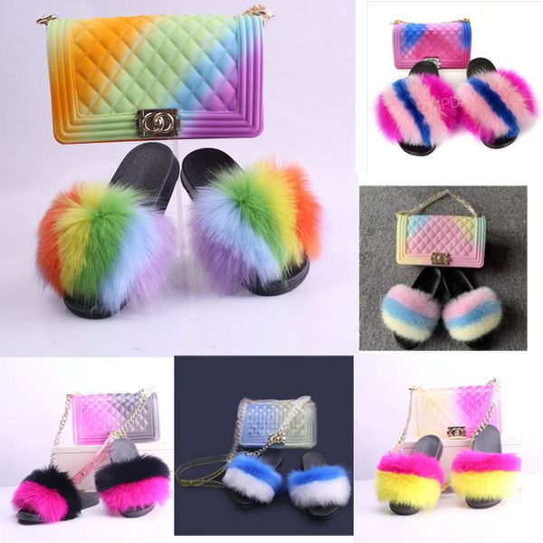 women lady faux fox raccoon fur slippers bag set 2 pieces sandals summer plus size furry fluffy fuzzy 2020 fashion outdoor slip on toeless, Black
women lady faux fox raccoon fur slippers bag set 2 pieces sandals summer plus size furry fluffy fuzzy 2020 fashion outdoor slip on toeless, Black