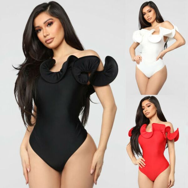 2019 summer women casual frill ruffle short sleeve off shoulder stretch leotard solid bodysuits party dance clubwear, Black;white
2019 summer women casual frill ruffle short sleeve off shoulder stretch leotard solid bodysuits party dance clubwear, Black;white