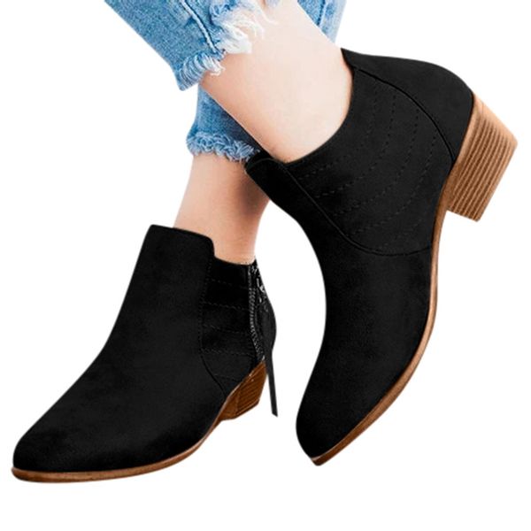 sagace vintage low heel ankle boots para mulheres women square heel shoes ladies round toe ankle boots party, Black
sagace vintage low heel ankle boots para mulheres women square heel shoes ladies round toe ankle boots party, Black