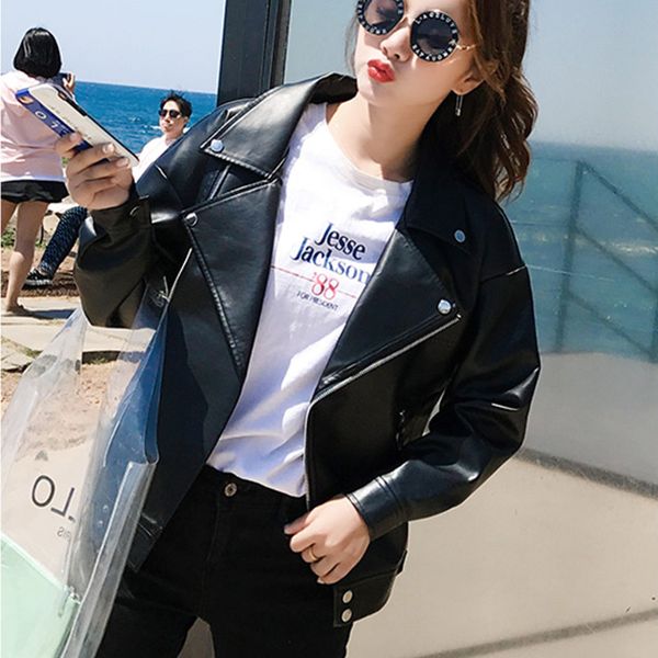 2019 new fashion spring autumn women motorcycle pu leather jacket female short faux leather zipper biker coat cc701, Black
2019 new fashion spring autumn women motorcycle pu leather jacket female short faux leather zipper biker coat cc701, Black