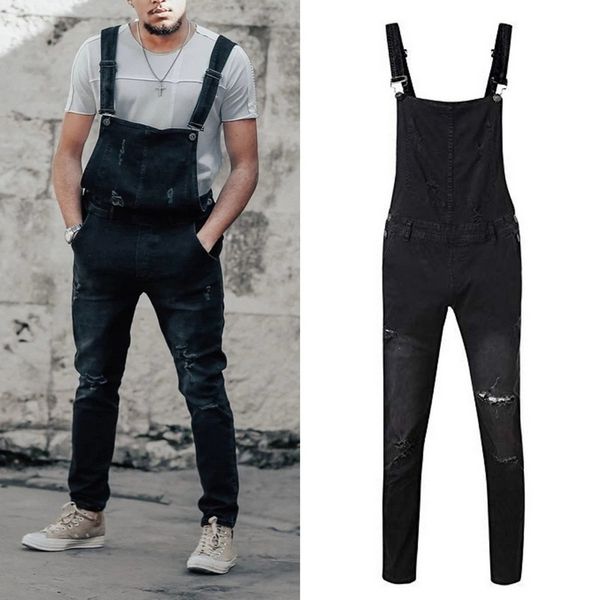 men fashion denim jumpsuit jeans 2019 new men's slim fit ripped bib overalls casual pants, Blue
men fashion denim jumpsuit jeans 2019 new men's slim fit ripped bib overalls casual pants, Blue