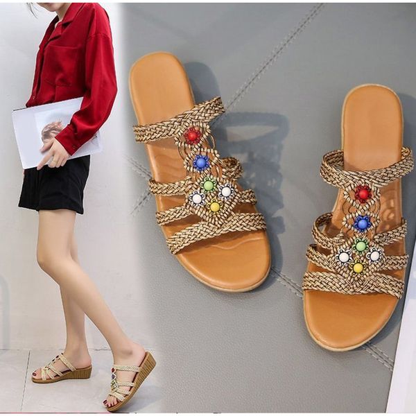summer woman slippers bohemian shoes women'ssandals hollow out weave fashion beaded mom shoes ladies casual beach female slides, Black
summer woman slippers bohemian shoes women'ssandals hollow out weave fashion beaded mom shoes ladies casual beach female slides, Black