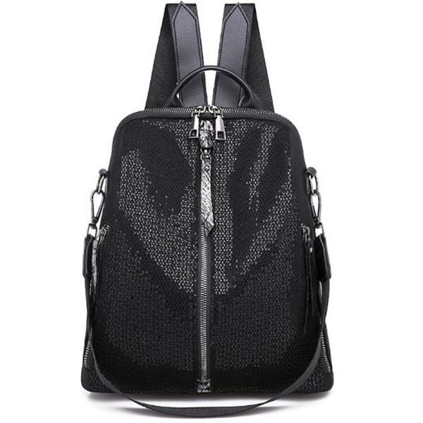 new korean travel backpack casual student bag women's nylon waterproof black sequin backpack female
new korean travel backpack casual student bag women's nylon waterproof black sequin backpack female