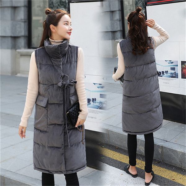 women winter waistcoat velvet long vest sleeveless jacket suit collar down cotton warm thick coat female jacket outerwear, Black;white
women winter waistcoat velvet long vest sleeveless jacket suit collar down cotton warm thick coat female jacket outerwear, Black;white