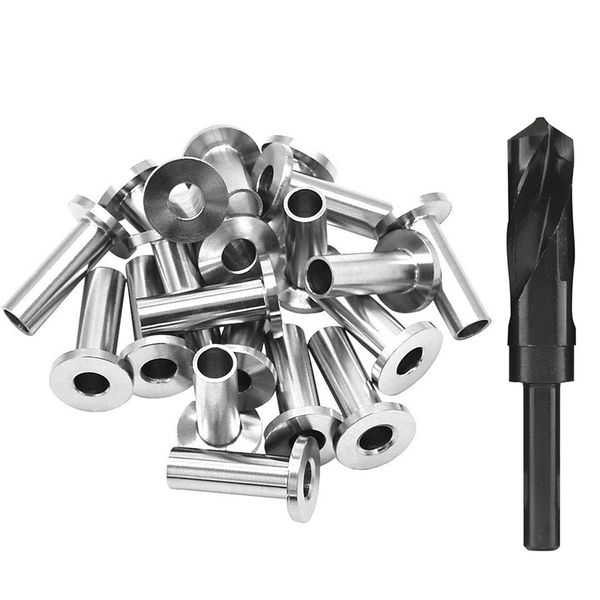 20pack stainless steel protector sleeves for 1/8 inch 5/32 inch or 3/16 cable railing with a drill bit
20pack stainless steel protector sleeves for 1/8 inch 5/32 inch or 3/16 cable railing with a drill bit
