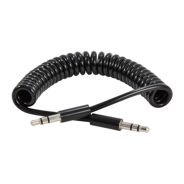 dc 3.5mm male to male jack audio stereo car aux spring coiled cable 1m 
dc 3.5mm male to male jack audio stereo car aux spring coiled cable 1m