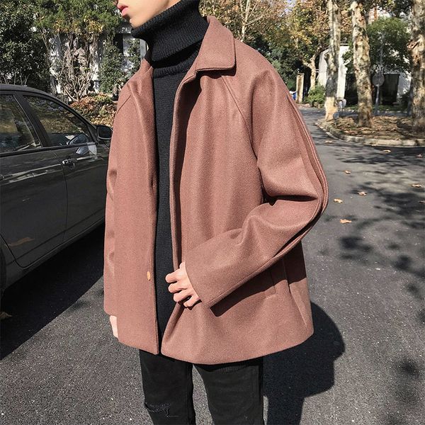 2018 autumn and winter new loose hong kong style men's woolen coat personality windbreaker jacket black / rice / brown m
2018 autumn and winter new loose hong kong style men's woolen coat personality windbreaker jacket black / rice / brown m