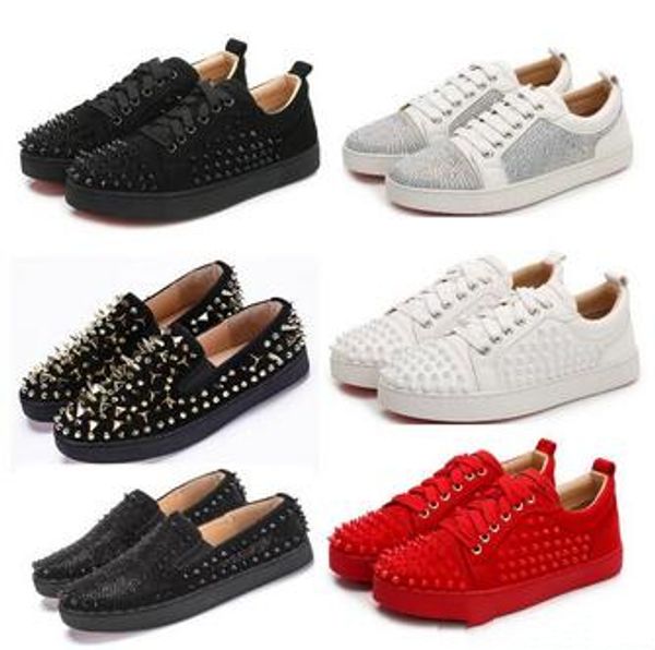 2019 designer shoes redbottom lace up leather low cut spike shoes suedue sneakers red bottom for men sneakers with box dust bag, Black
2019 designer shoes redbottom lace up leather low cut spike shoes suedue sneakers red bottom for men sneakers with box dust bag, Black