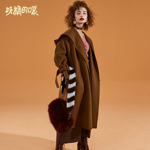 elf sack new 83% wool coat woman woolen coat solid hooded wide-waisted blends femme jackets loose jackets for winter wear, Black
elf sack new 83% wool coat woman woolen coat solid hooded wide-waisted blends femme jackets loose jackets for winter wear, Black