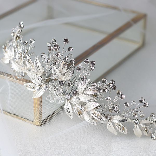 bridal headbands with combs wedding hair accessories headdress for brides metal leaf with crystals beads women hair bands, Silver
bridal headbands with combs wedding hair accessories headdress for brides metal leaf with crystals beads women hair bands, Silver