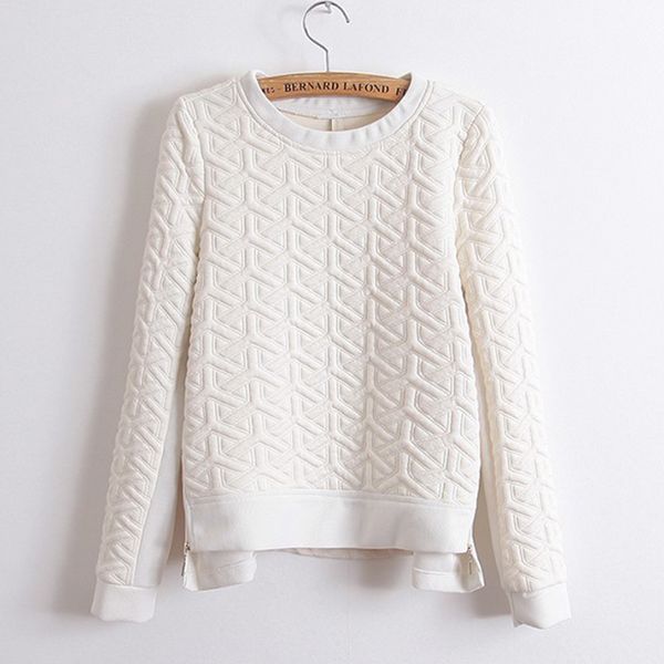 women's new sweater 2018 autumn winter long-sleeved pullover zipper decoration round neck women's casual thin sweaters, White;black
women's new sweater 2018 autumn winter long-sleeved pullover zipper decoration round neck women's casual thin sweaters, White;black
