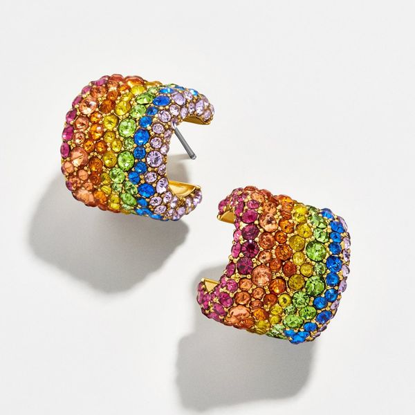 rainbow color micro paved cz stud earring boho crystal zircon colorful wide earrings for women female brincos oorbellen, Silver
rainbow color micro paved cz stud earring boho crystal zircon colorful wide earrings for women female brincos oorbellen, Silver