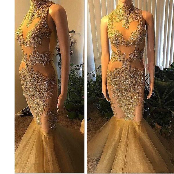 2019 arabic gold high neck mermaid evening dresses lace appliques backless custom prom gowns vestido formal party dress, Black;red
2019 arabic gold high neck mermaid evening dresses lace appliques backless custom prom gowns vestido formal party dress, Black;red