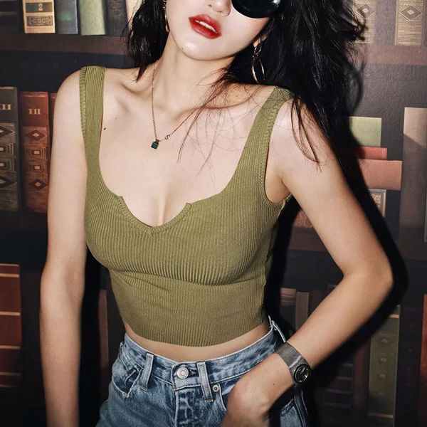 streetwear knitted v neck vest women summer 2020 fashion sleeveless backless slim cropped female tank casual vetement femme, White
streetwear knitted v neck vest women summer 2020 fashion sleeveless backless slim cropped female tank casual vetement femme, White