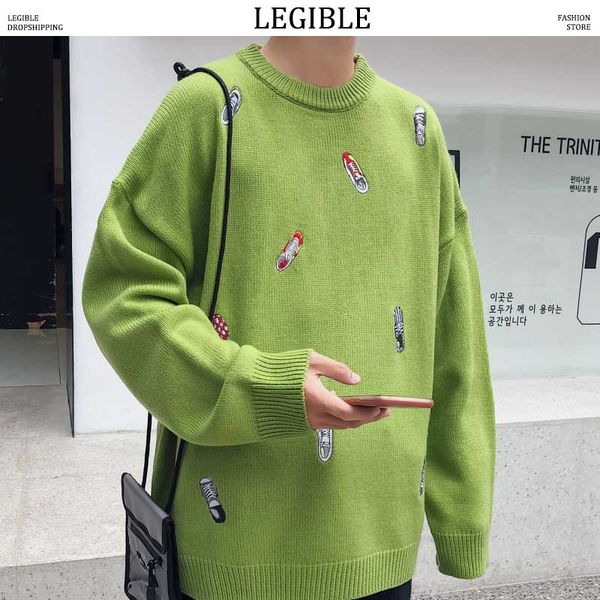 legible 2019 new autumn winter hip hop embroidery sweater men casual loose mens sweaters o-neck knitting pullovers men, White;black
legible 2019 new autumn winter hip hop embroidery sweater men casual loose mens sweaters o-neck knitting pullovers men, White;black