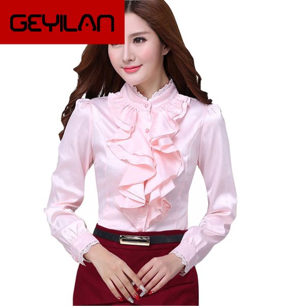 classic ruffled lady white chiffon blouse plus size s-2xl style formal wear 2016 women career black shirts
classic ruffled lady white chiffon blouse plus size s-2xl style formal wear 2016 women career black shirts